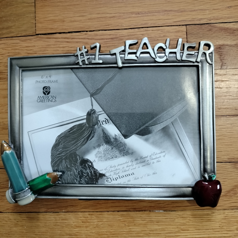 American Greetings Silver #1 Teacher Photo Frame